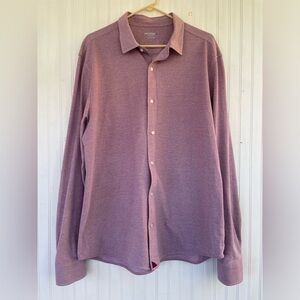 Untuckit Men's Dusty Red 100% Cotton Slim Fit Long Sleeve Button Down Size XXL